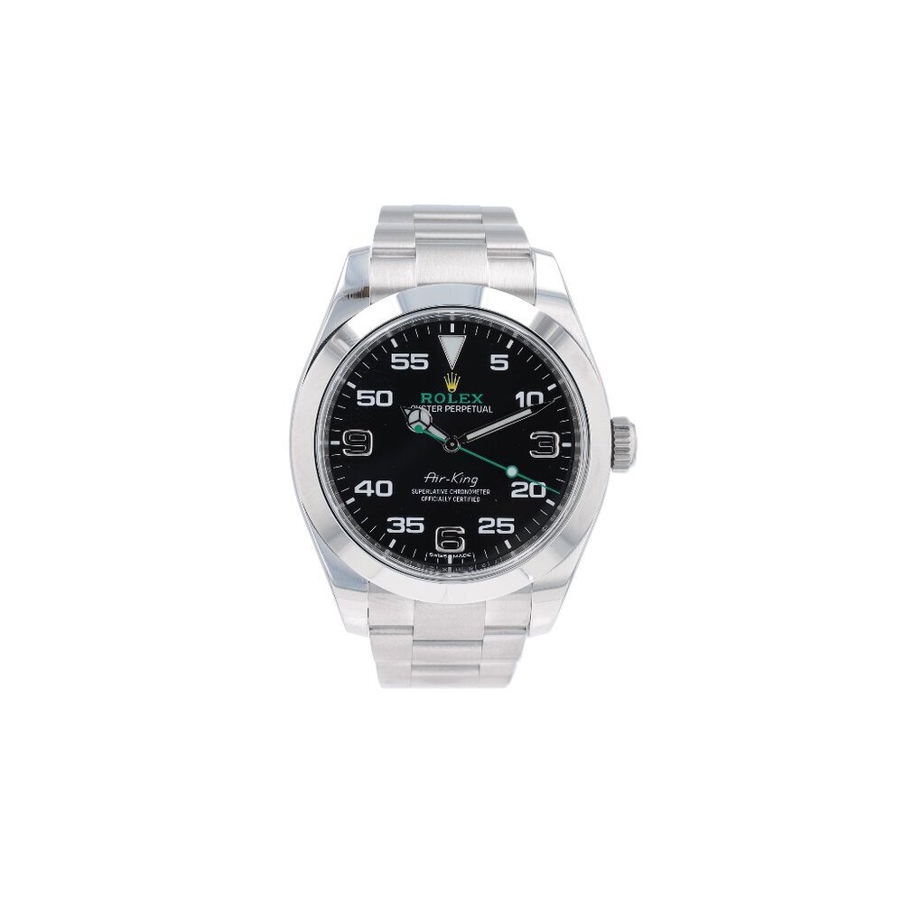 B&P Rolex Air-King 116900 40mm Black Arabic Dial Arabic Bezel Band